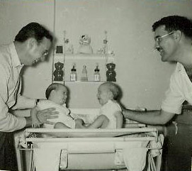 Barron - Twins Bill Don 6-49 w Uncle Teddy.JPG